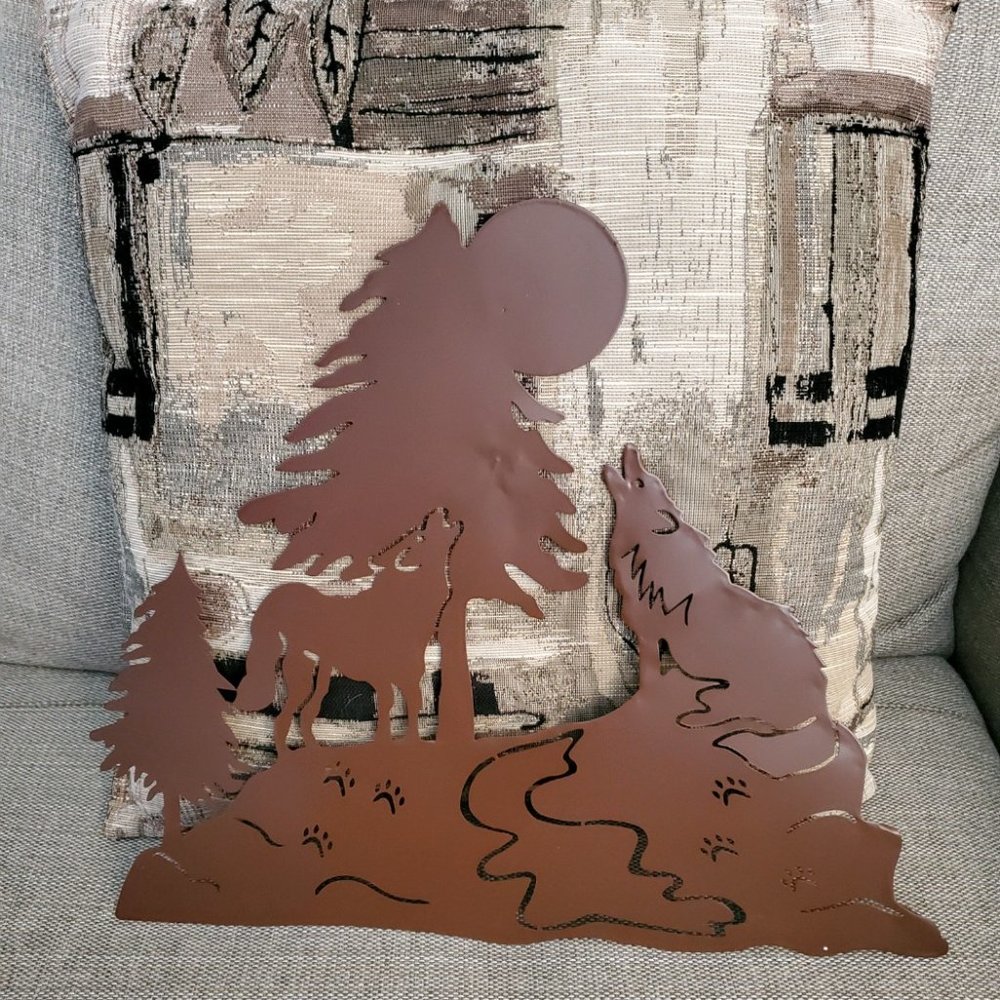 Wolf Rustic Metal Wall Art Hanging - Picture 11 of 11